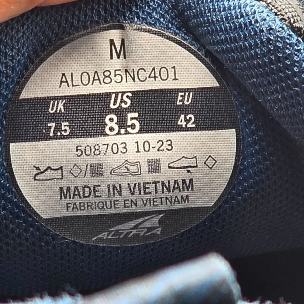 Altra Lone Peak 8 Mens Size 8.5 Blue Trail Running Shoes Camping Hiking Outdoors - Picture 5 of 14